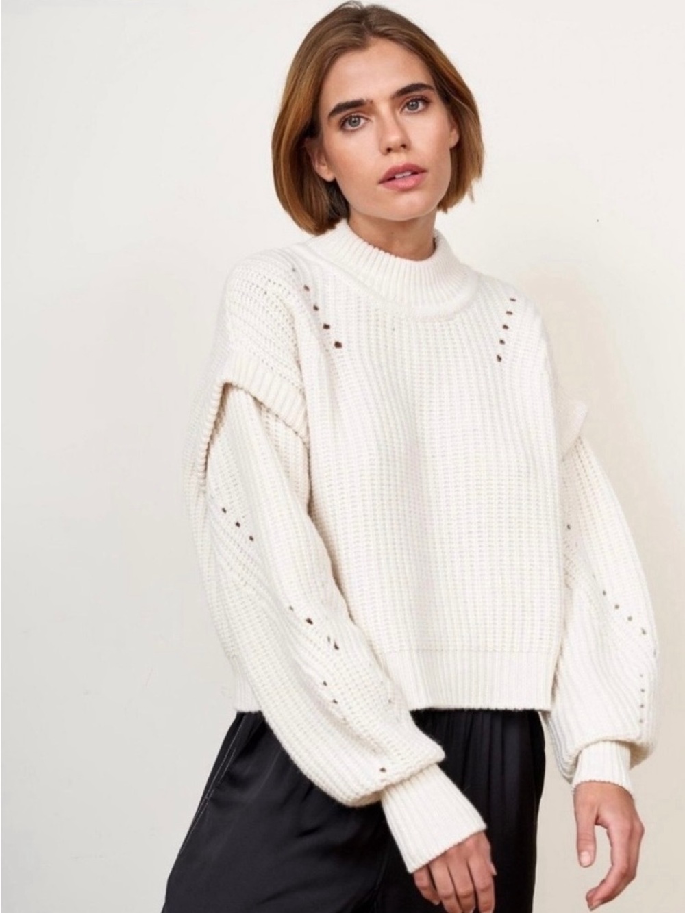 LA LIGNE BALTHAZAR CREAM SWEATER SIZE SMALL
